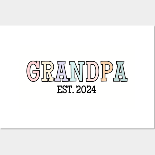 Grandpa Est 2024, New Grandpa, Grandfather Reveal Posters and Art